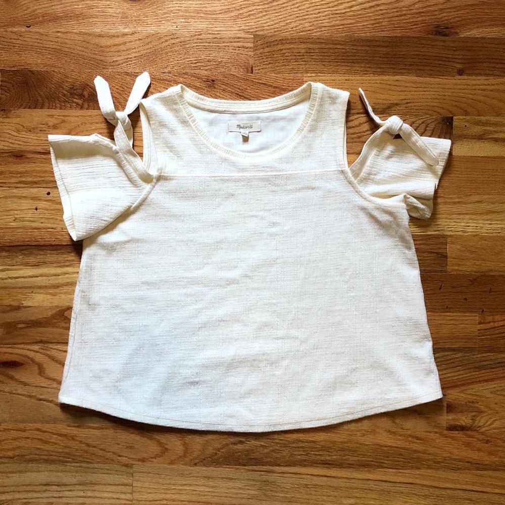 Madewell cream off the shoulder top